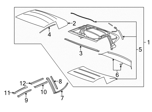 2008 Chevy Corvette Top Cover & Components Diagram