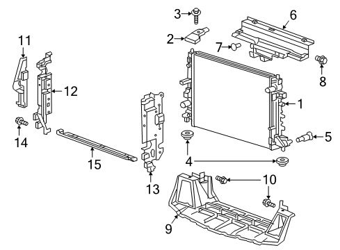 2017 Cadillac CTS Radiator & Components Diagram 5 - Thumbnail