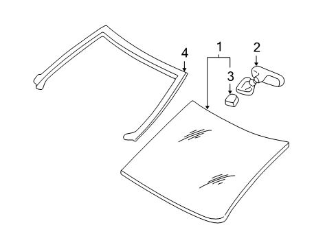 2003 Chevy Venture Windshield Glass, Reveal Moldings Diagram