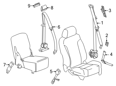 2015 Chevy Silverado 1500 Front Seat Belts Diagram