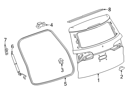 2023 Chevy Traverse Gate & Hardware Diagram
