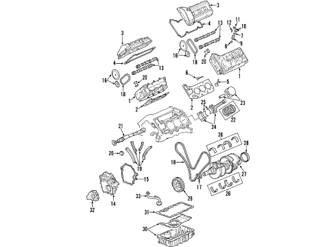 2000 Oldsmobile Intrigue Chain Guide Diagram for 12553367