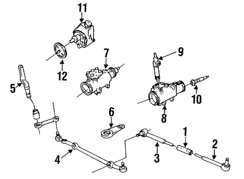 1992 Oldsmobile Custom Cruiser P/S Pump & Hoses, Steering Gear & Linkage Diagram 2 - Thumbnail