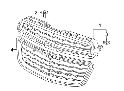 2016 Chevy Trax Grille & Components Diagram