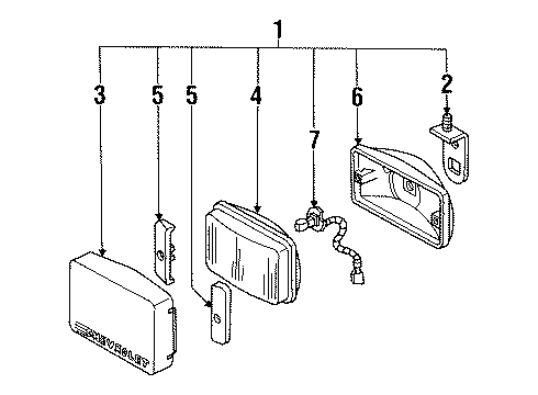 1991 GMC Syclone Fog Lamps Diagram 1 - Thumbnail