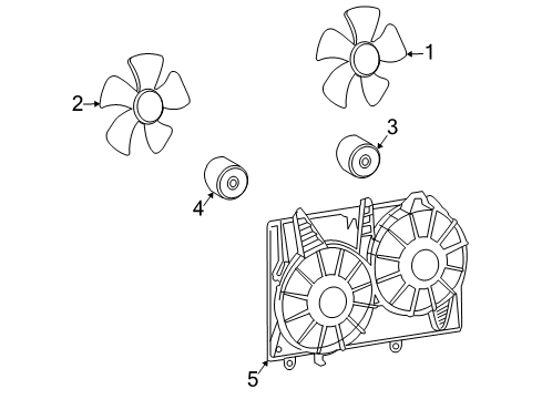 2005 Cadillac SRX Cooling System, Radiator, Water Pump, Cooling Fan Diagram 4 - Thumbnail