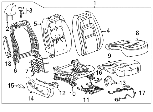 2020 Chevy Colorado Passenger Seat Components Diagram 2 - Thumbnail