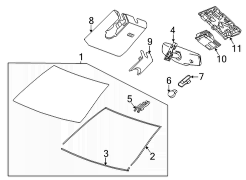 2022 Cadillac CT5 Glass - Windshield Diagram