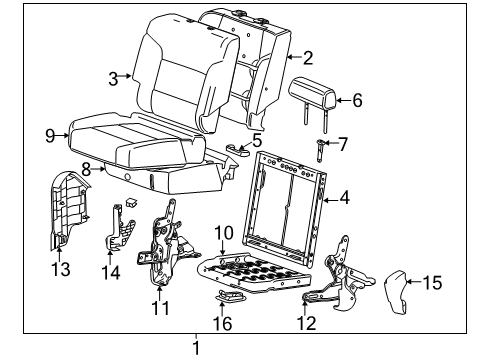 2018 Chevy Silverado 1500 Rear Seat Components Diagram 1 - Thumbnail