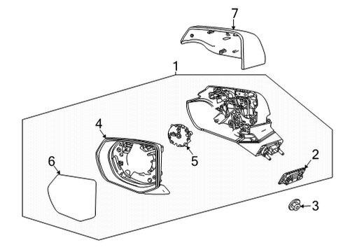 2021 GMC Yukon Outside Mirrors Diagram 2 - Thumbnail