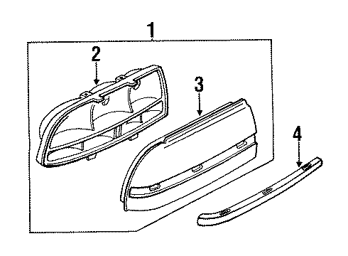 1993 Pontiac Sunbird Lens & Housing, Driver Side Diagram for 5974807
