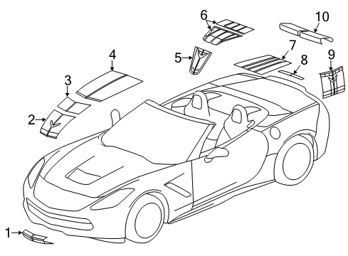 2014 Chevy Corvette Stripe Tape Diagram 1 - Thumbnail
