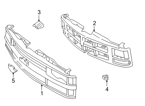 2000 Chevy C3500 Grille & Components Diagram
