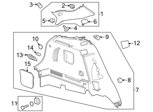 2024 Buick Encore GX Interior Trim - Quarter Panels Diagram 1 - Thumbnail
