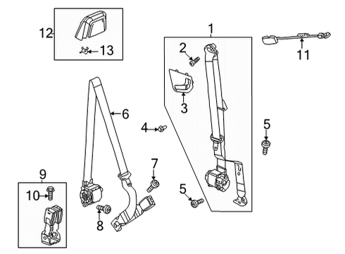 2023 GMC Hummer EV Pickup Seat Belt Diagram
