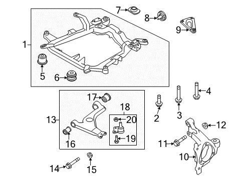 2008 Saturn Astra Lower Control Arm, Passenger Side Diagram for 24454478