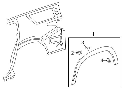 2023 Chevy Traverse Exterior Trim - Quarter Panel Diagram