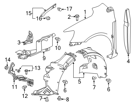 2017 Chevy Sonic Fender & Components Diagram