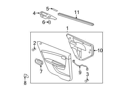 2012 Chevy Malibu Interior Trim - Rear Door Diagram