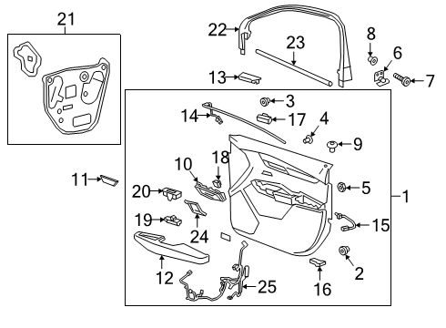 2020 Cadillac XT6 Handle, Inside Cover, Titanium, Rear Passenger Side Diagram for 23355816