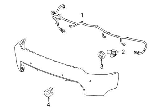 2022 GMC Sierra 3500 HD Electrical Components - Front Bumper Diagram