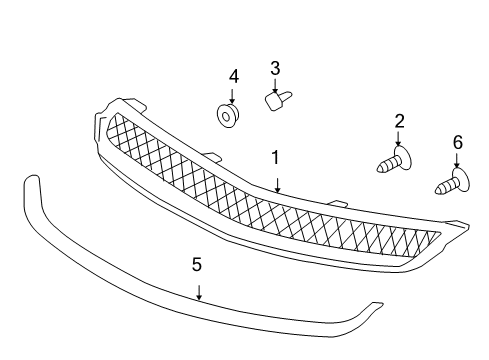 2009 Saturn Vue Front Bumper - Grille & Components Diagram 2 - Thumbnail