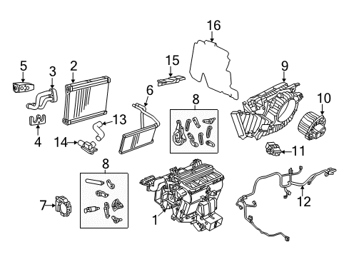 2017 Chevy SS A/C Evaporator & Heater Components Diagram