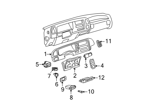 1996 GMC C3500 A/C & Heater Control Units Diagram