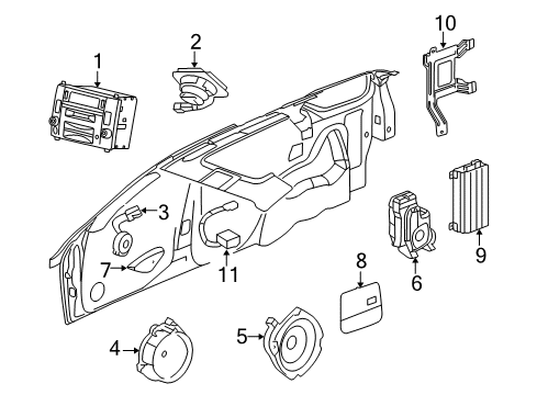 2007 Cadillac SRX AM/FM Cd Diagram for 25849388