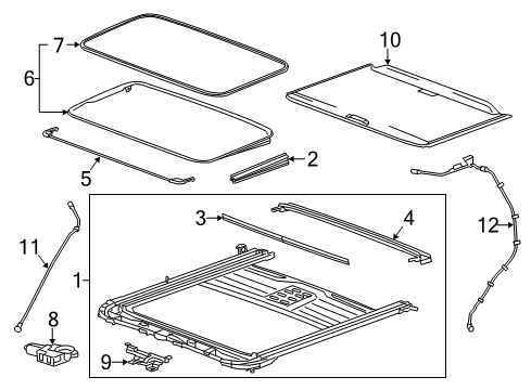2020 Cadillac Escalade ESV Sunroof Diagram