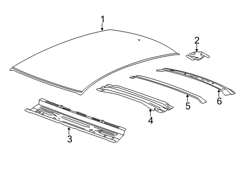 2016 Cadillac ATS Roof & Components Diagram