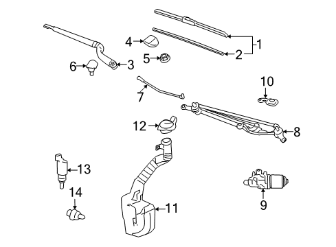 2007 Chevy Impala Wiper & Washer Components Diagram