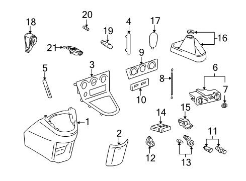 2004 Pontiac Vibe Shift Boot Diagram for 88970585