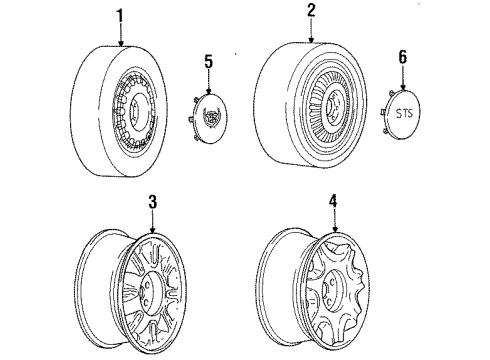 1992 Cadillac Seville Center Cap Diagram for 3539324