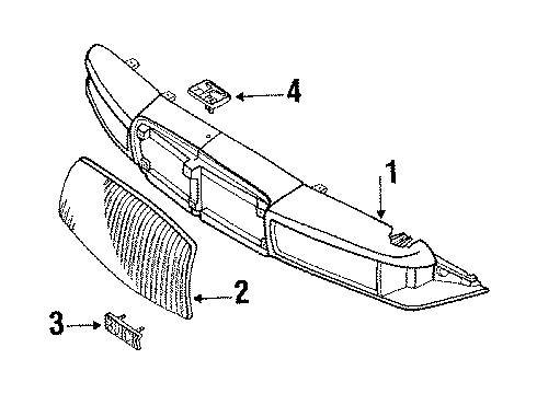 1993 Buick Regal Ornament, Front Diagram for 12395304