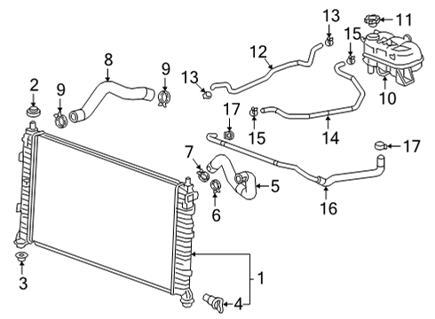 2021 GMC Yukon Upper Hose Diagram for 85510485