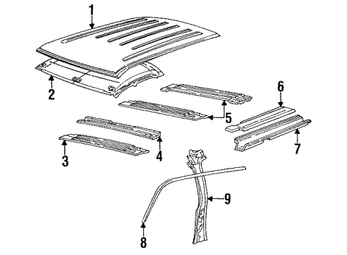 1993 Chevy K2500 Suburban Inner Panel Diagram for 15992695