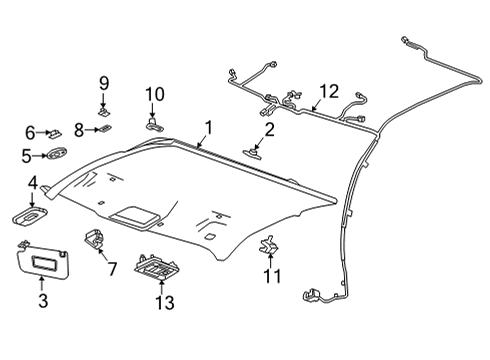 2022 Chevy Silverado 2500 HD Interior Trim - Cab Diagram 8 - Thumbnail