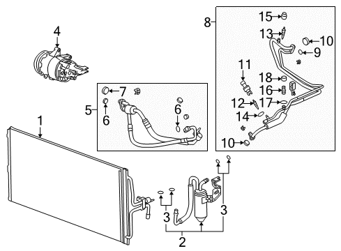 2005 Buick LaCrosse A/C Condenser, Compressor & Lines Diagram