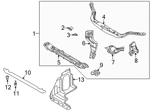 2010 Chevy Aveo5 Radiator Support Diagram