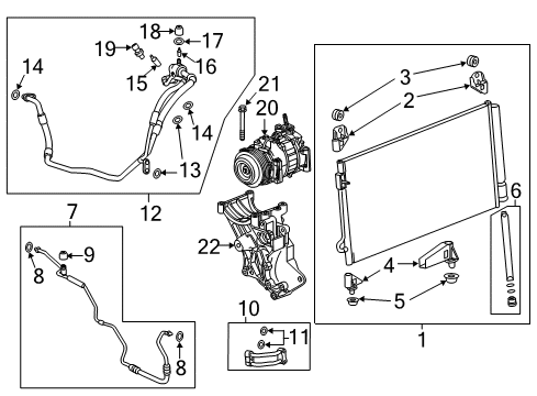 2018 Chevy Silverado 2500 HD A/C Condenser, Compressor & Lines Diagram