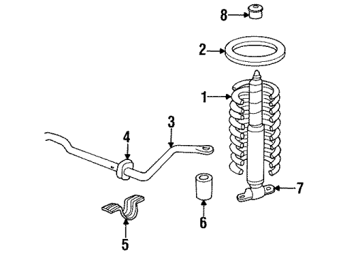 1994 Cadillac Fleetwood Shocks & Components - Front Diagram