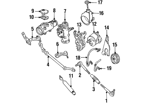 1992 GMC Yukon Alternator Bracket Diagram for 10233233