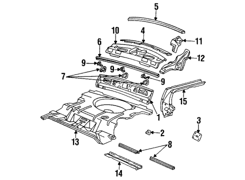 1991 Buick Regal Floor Pan, Rear Diagram for 10186711