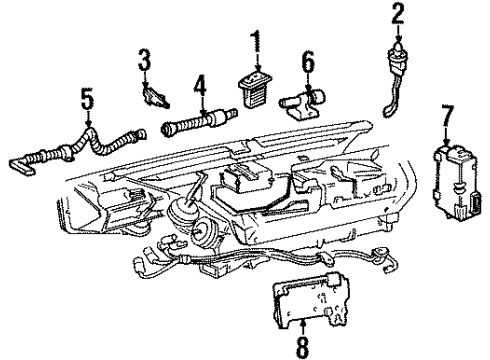 1996 Cadillac Eldorado Dash Control Unit Diagram for 19153521