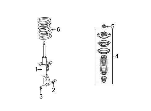 2002 Saturn Vue Struts & Components - Front Diagram