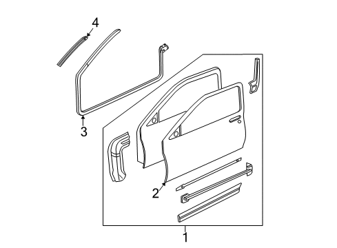 1999 Chevy Cavalier Door & Components Diagram