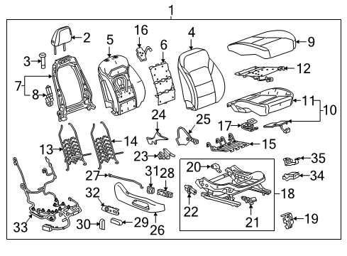 2016 Chevy Malibu Occupant Sensor, Passenger Side Diagram for 84133604
