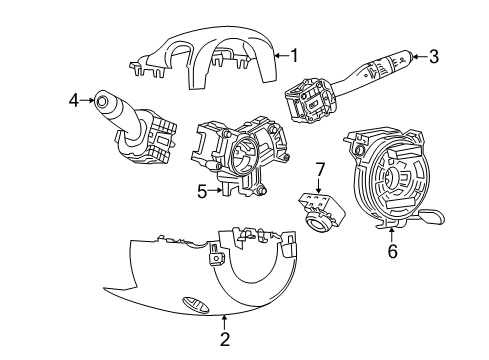 2022 Buick Enclave Shroud, Switches & Levers Diagram