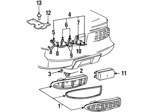 1996 Pontiac Firebird Combination Lamps Diagram